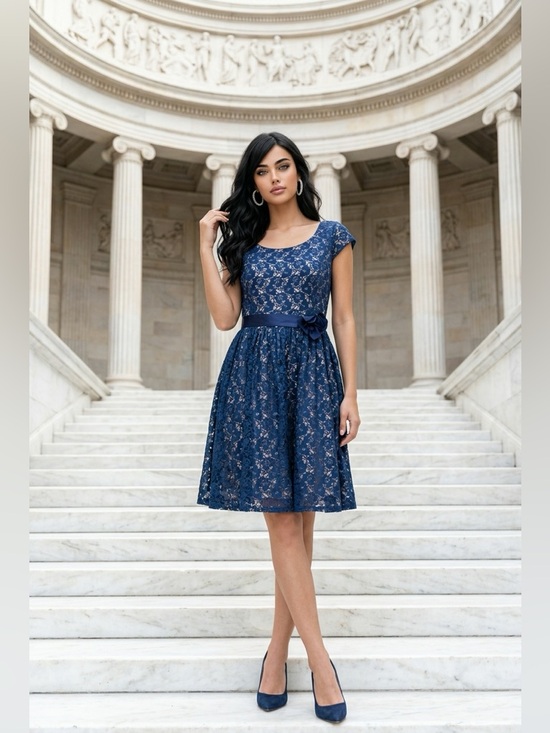 Pompous Girly Dresses & Skirts - Pompous Girly-Navy lace dress
